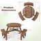 Fir Wood Round Picnic Table Set with 3 Benches and Umbrella Hole